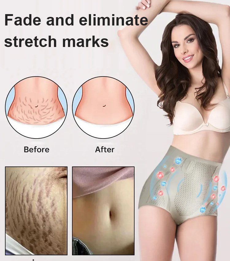 Stretch mark fading and firming liquid body-shaping underwear