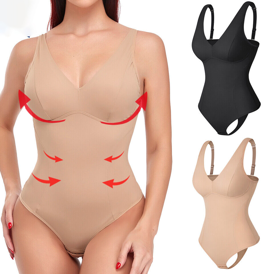 Womens Slim Full Body Shaper With Built-in Bra Shapewear Tummy Control Bodysuits