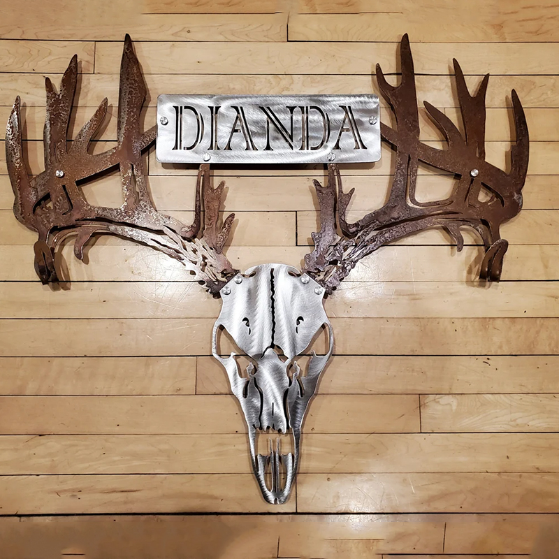 Personalized Metal Deer Skull Bow Rack-The best gift for outdoor lovers