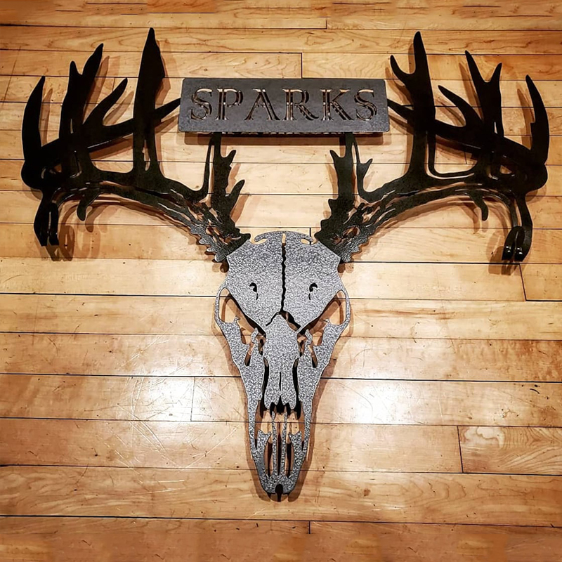 Personalized Metal Deer Skull Bow Rack-The best gift for outdoor lovers