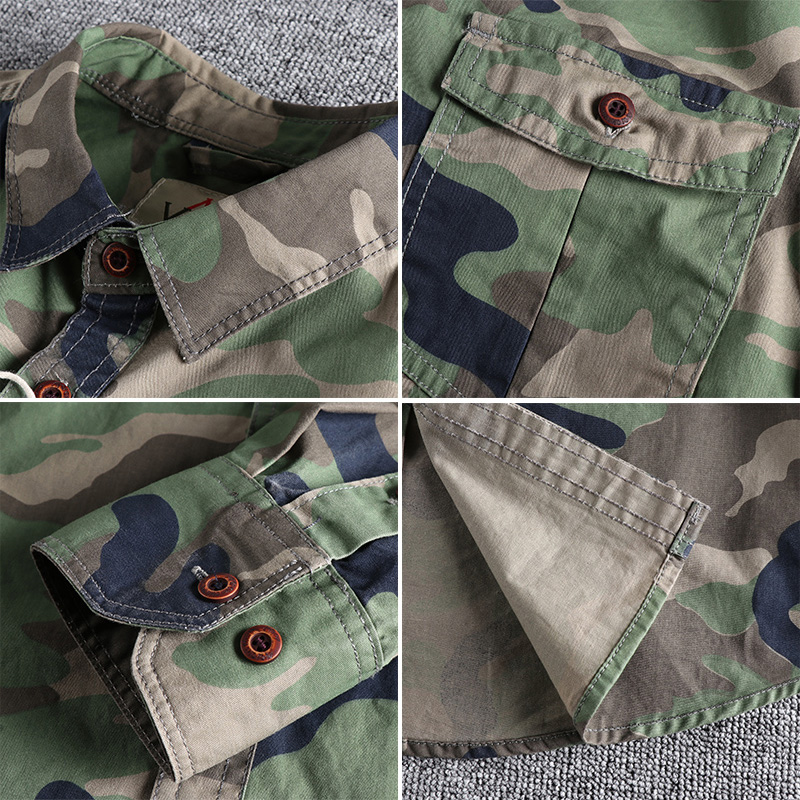 BLACKRISS™Men Camouflage Cargo Shirts-Blackriss