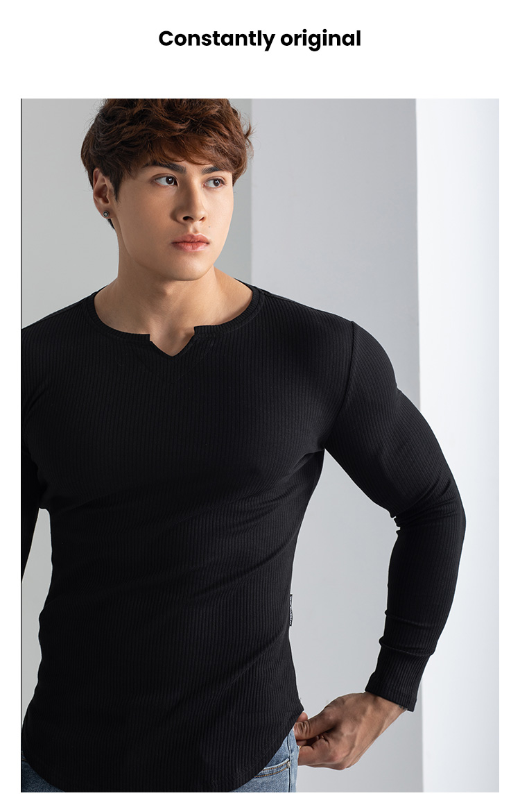 BLACKRISS™V-neck Long-sleeved Sports T-shirt-Blackriss
