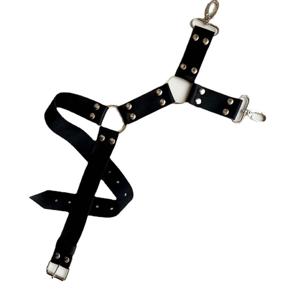 BLACKRISS™Leather Thigh Leg Garters Belt Harness Punk Body Cage-Blackriss