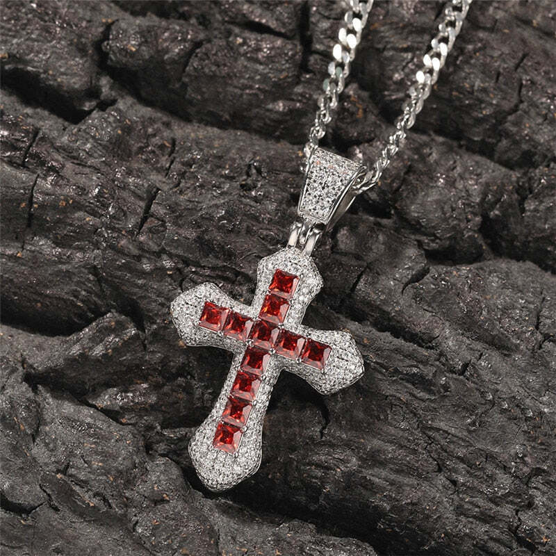 BLACKRISS™Iced Sky Blue Cross Pendant-Blackriss