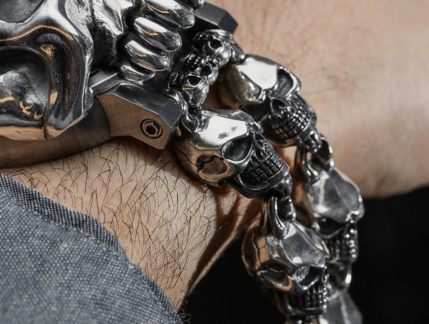 BLACKRISS™Men's Raging Skull Watch--Openable sterling silver skull cap-Blackriss