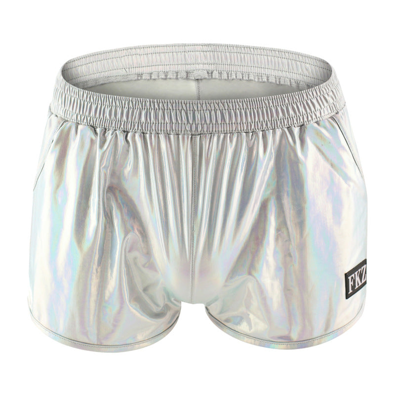 BLACKRISS™Bronze Faux Leather Stretch Ice Silk Boxer Briefs-Blackriss