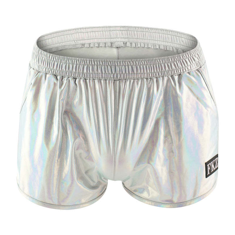 BLACKRISS™Bronze Faux Leather Stretch Ice Silk Boxer Briefs-Blackriss