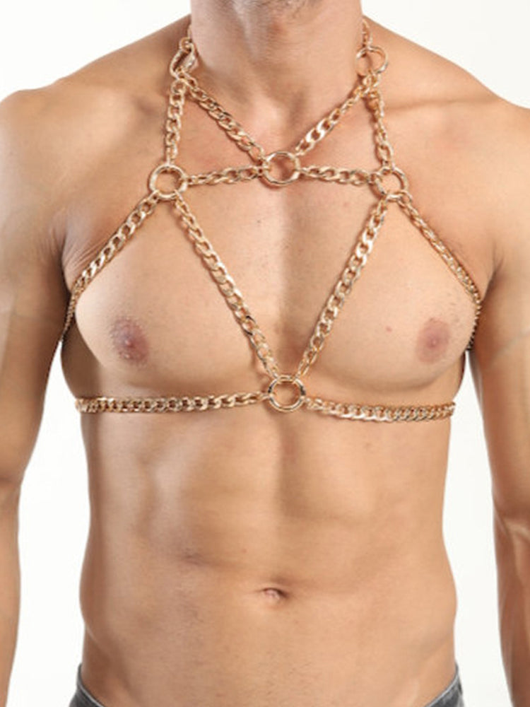 BLACKRISS™Men's Body Chain Harness - Gold-Blackriss