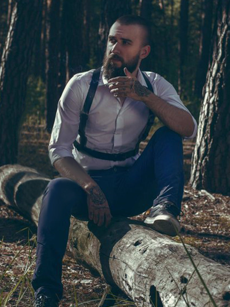 BLACKRISS™Men's Bondage Chest Leather Harness - Black-Blackriss