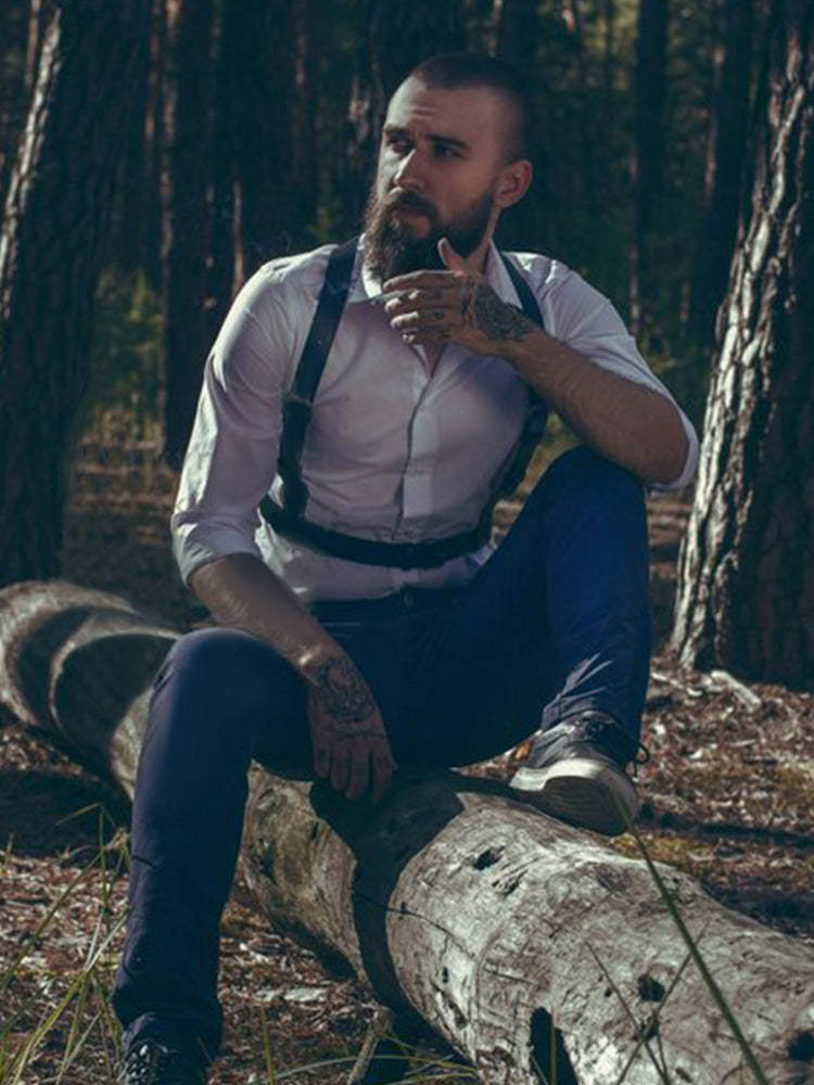 BLACKRISS™Men's Bondage Chest Leather Harness - Black-Blackriss