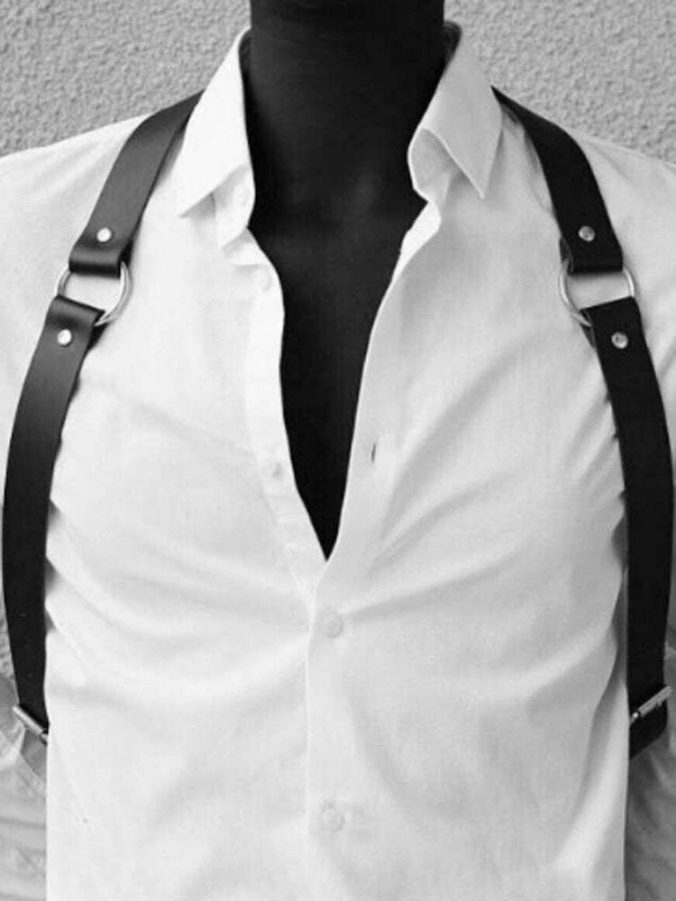 BLACKRISS™PU Leather Suspenders Shoulder Harness - Balck-Blackriss