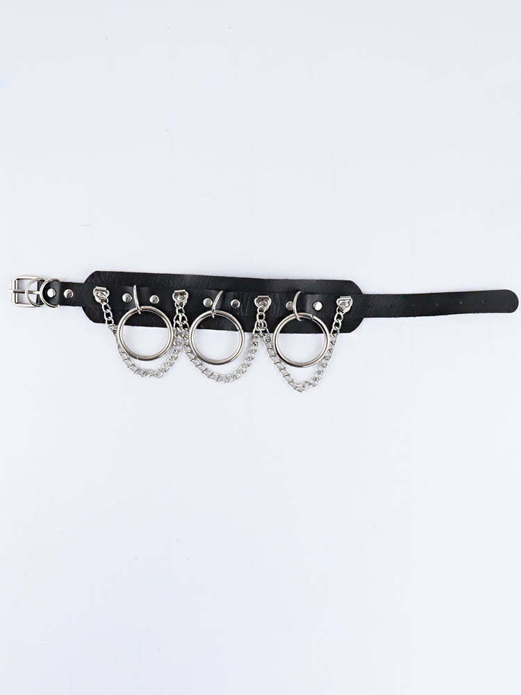 BLACKRISS™PU Leather Punk Chain Choker - Black-Blackriss