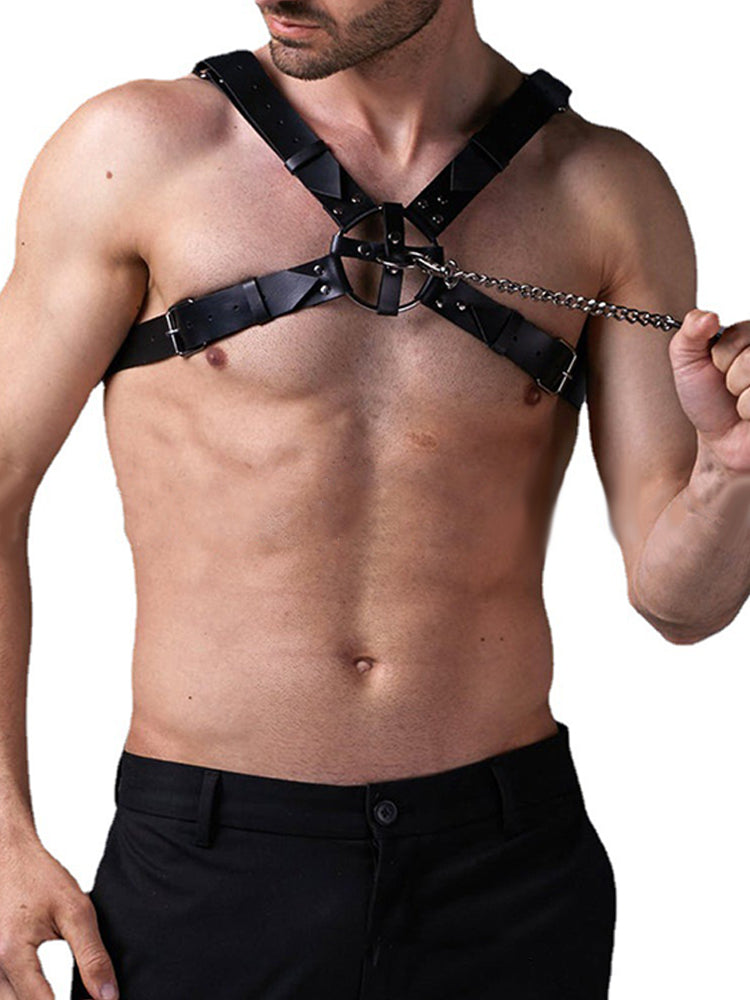 BLACKRISS™Men's Passion Leather Corset Strap Harness-Blackriss