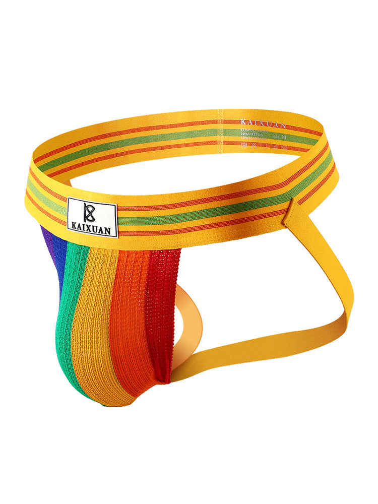 BLACKRISS™U Convex Pocket Rainbow Sexy Jockstrap-Blackriss