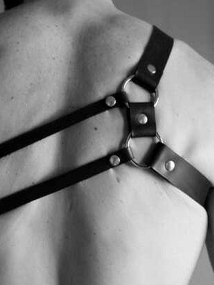 BLACKRISS™Men's Strap Leather Strap Harness - Black-Blackriss
