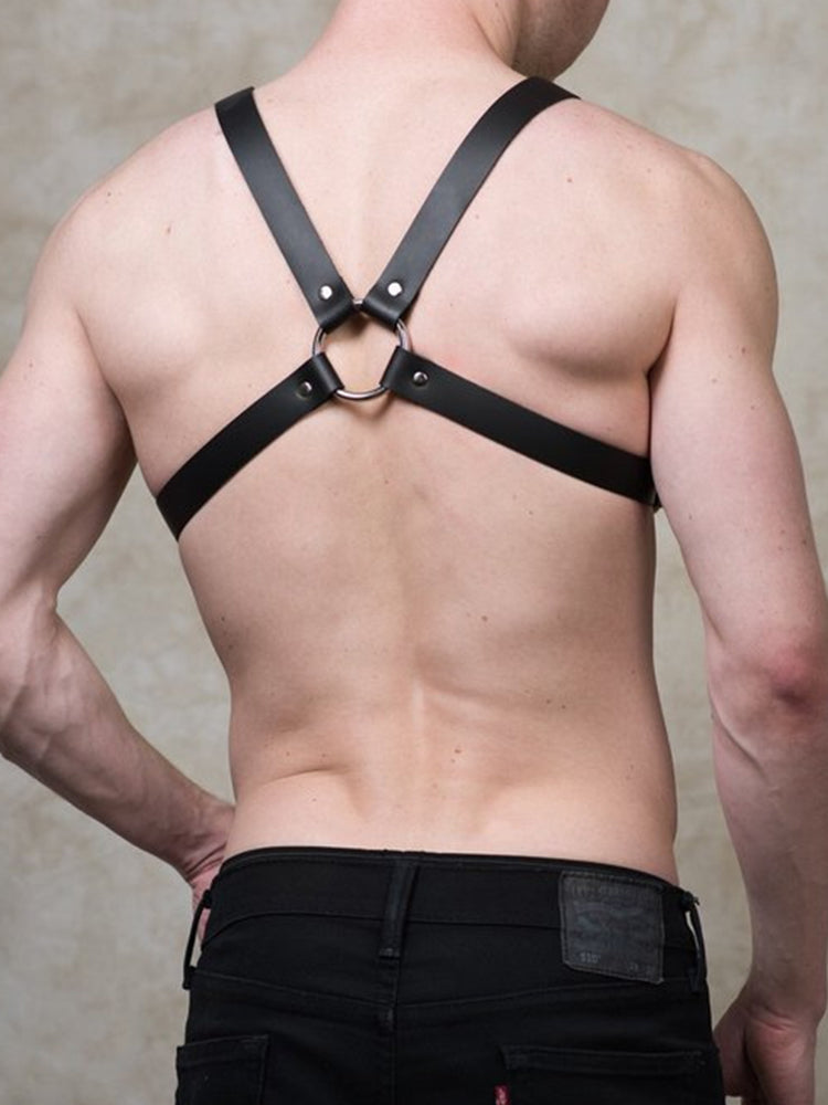 BLACKRISS™Men's Leather Shoulder Straps Harness - Black-Blackriss