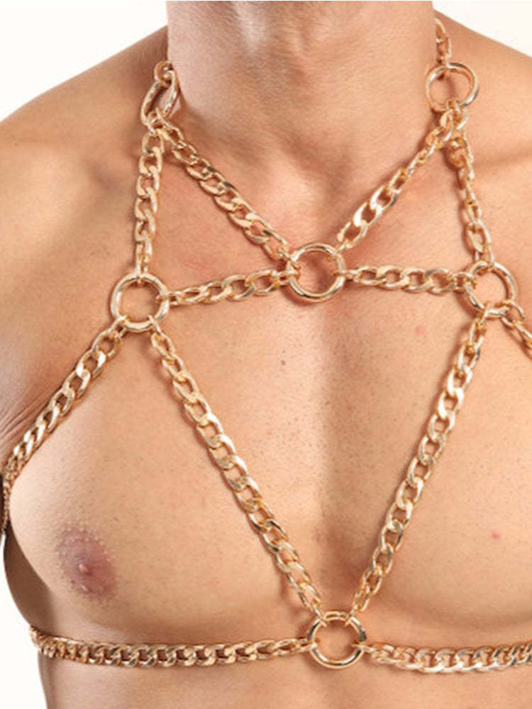 BLACKRISS™Men's Body Chain Harness - Gold-Blackriss