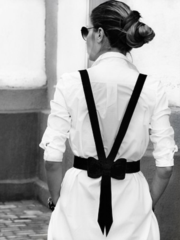 BLACKRISS™Ladies Casual All-match Bowknot Strap - Black-Blackriss