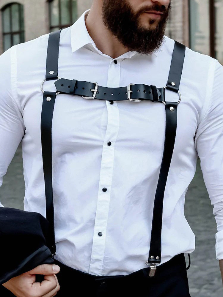 BLACKRISS™Men's Harness Duckbill Clip Belt - Black-Blackriss