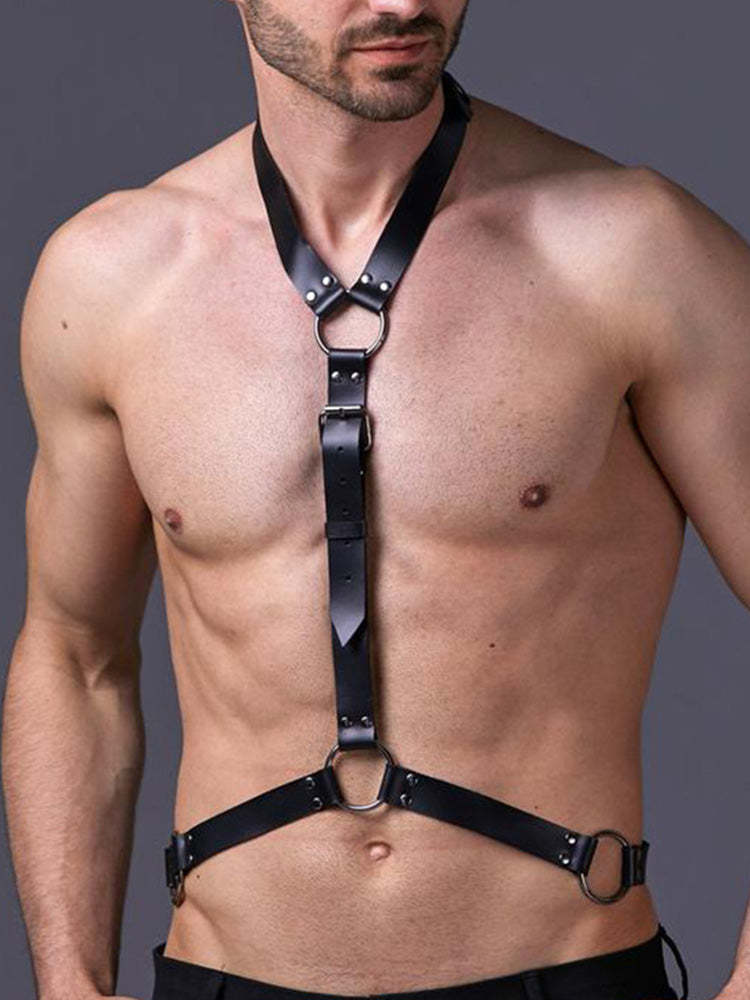 BLACKRISS™Men's Adjustable Flirt Restraint Harness - Black-Blackriss