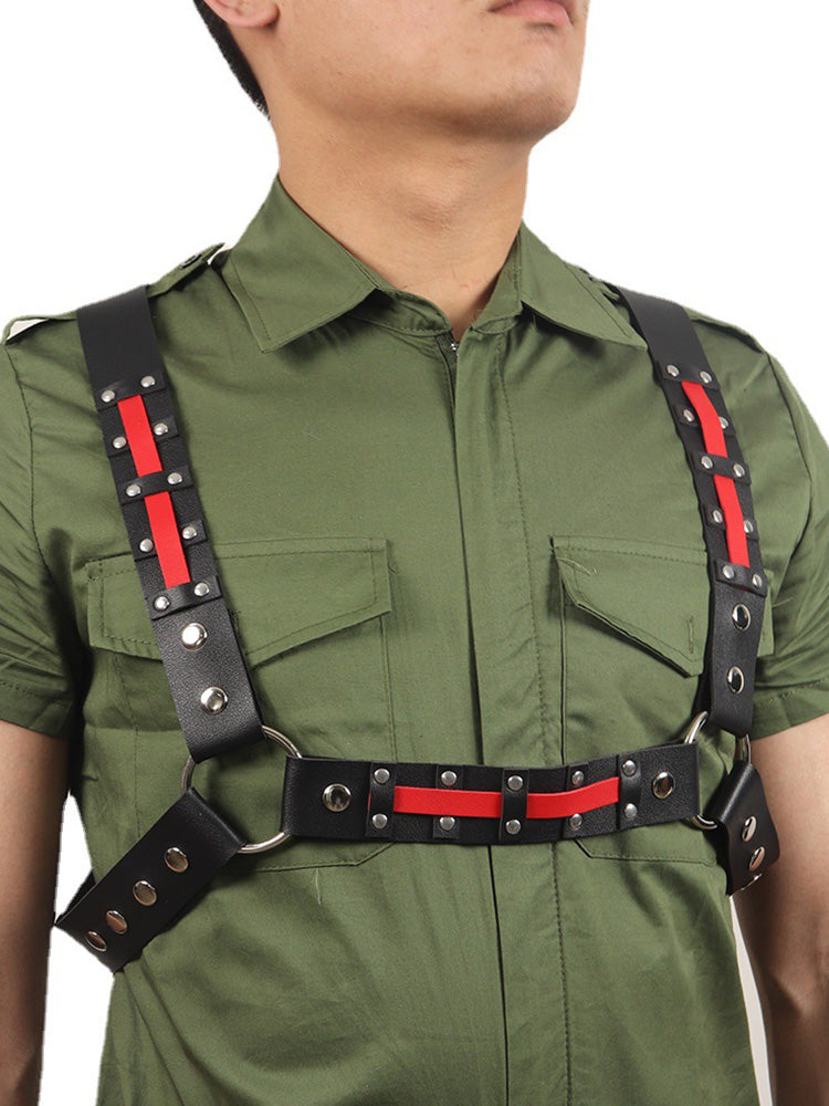 BLACKRISS™Men's Leather Studded Corset Shoulder Harness-Blackriss
