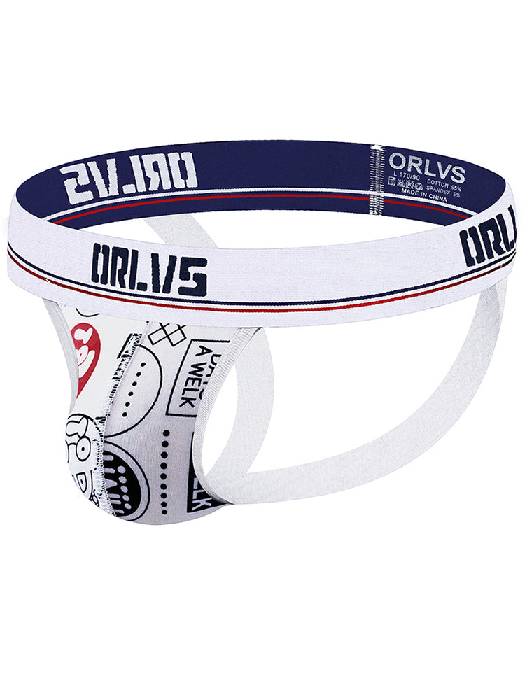 BLACKRISS™Men's U Convex Multicolor Sexy Print Breathable Ice Silk Thong-Blackriss