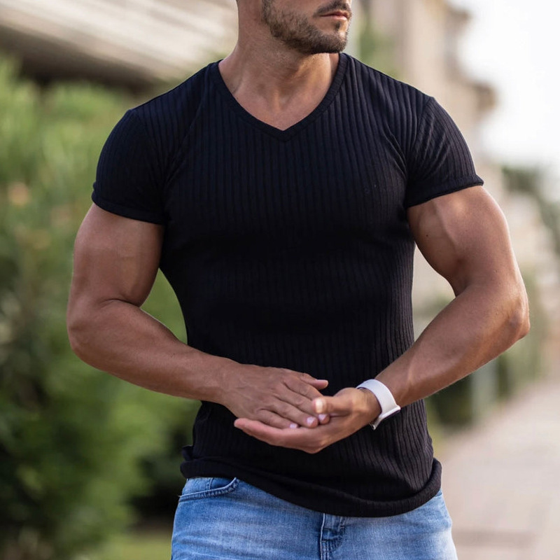 BLACKRISS™V-neck Long-sleeved Sports T-shirt-Blackriss