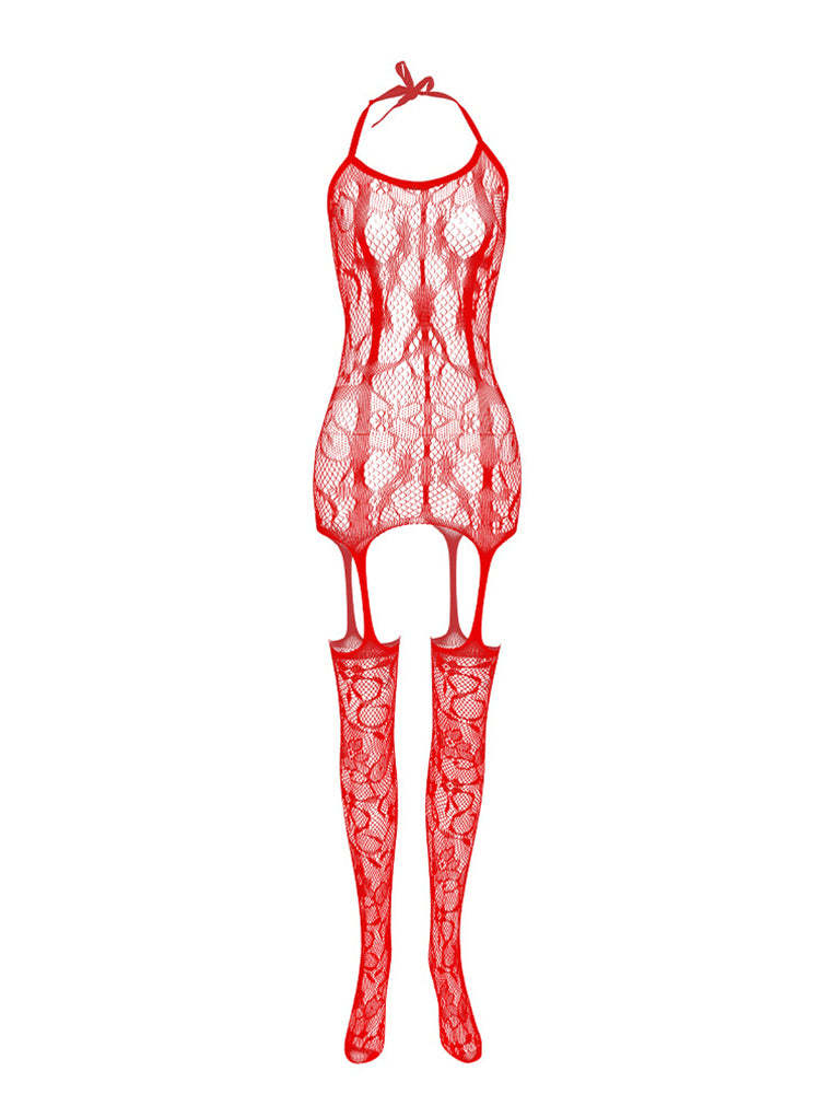BLACKRISS™Front And Rear Cutout Sock Bodysuit-Blackriss