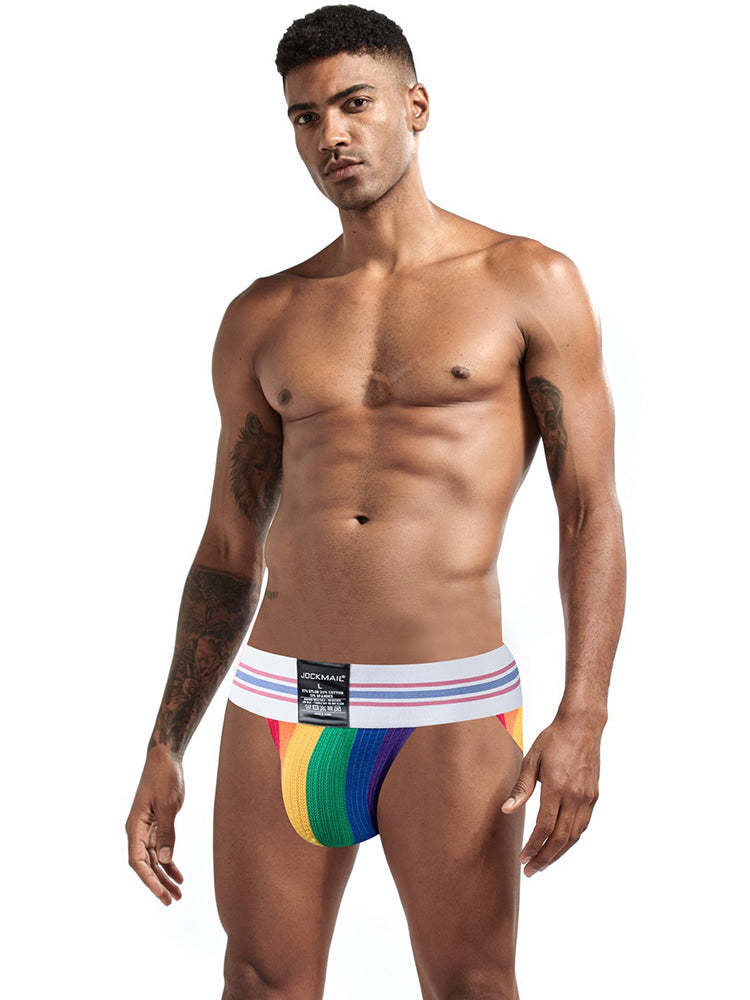 BLACKRISS™Men's Rainbow Stripes Pride Brief-Blackriss
