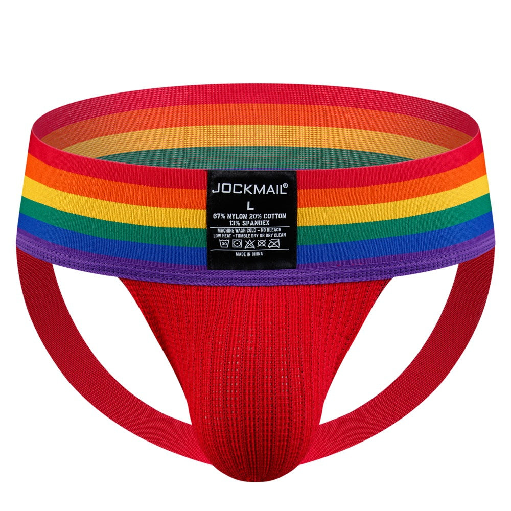 BLACKRISS™Wide Belt Rainbow Pride Jockstrap-Blackriss