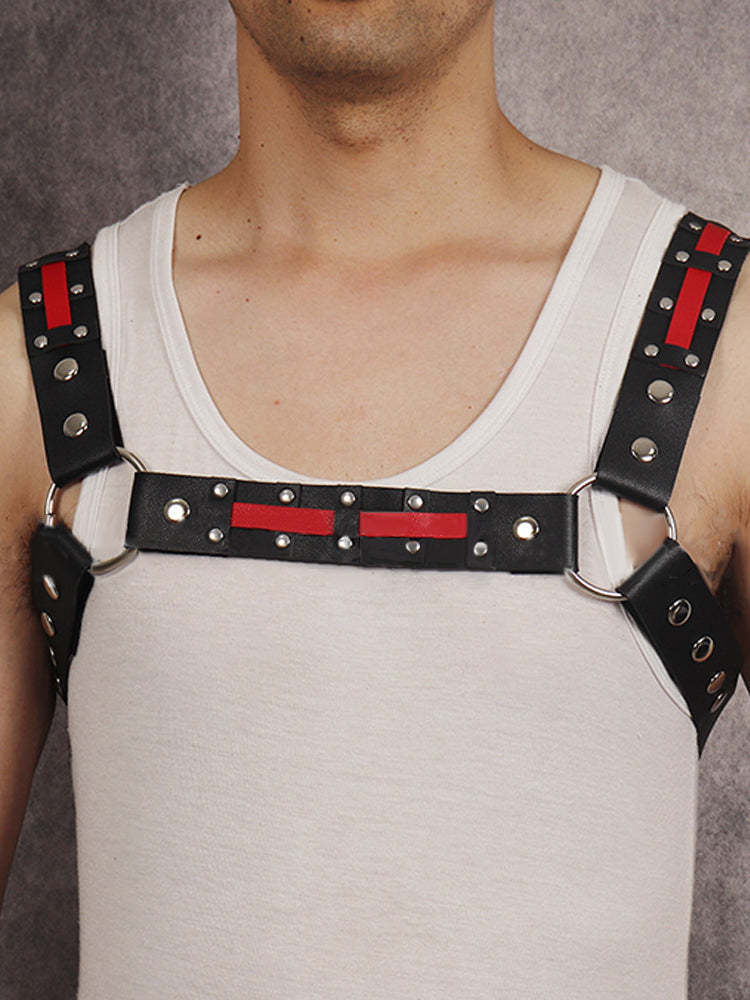 BLACKRISS™Men's Leather Studded Corset Shoulder Harness-Blackriss