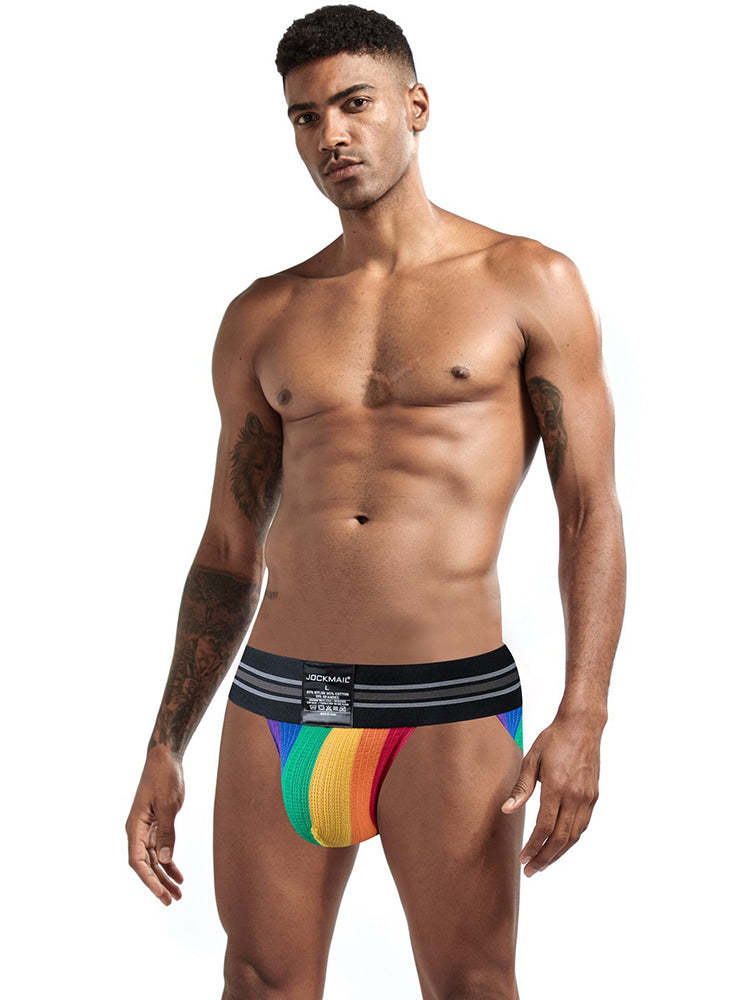 BLACKRISS™Men's Rainbow Stripes Pride Brief-Blackriss