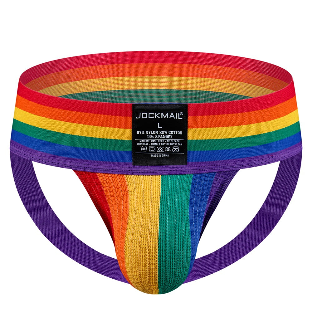 BLACKRISS™Wide Belt Rainbow Pride Jockstrap-Blackriss
