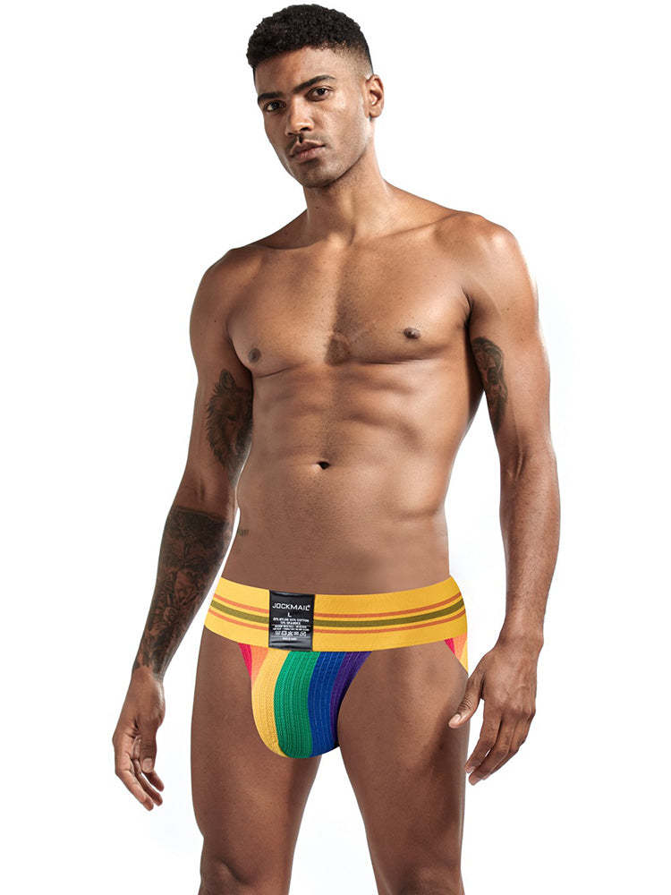BLACKRISS™Men's Rainbow Stripes Pride Brief-Blackriss