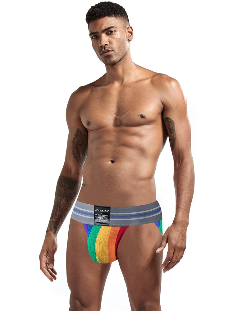 BLACKRISS™Men's Rainbow Stripes Pride Brief-Blackriss