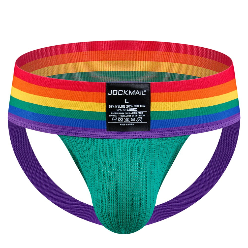 BLACKRISS™Wide Belt Rainbow Pride Jockstrap-Blackriss
