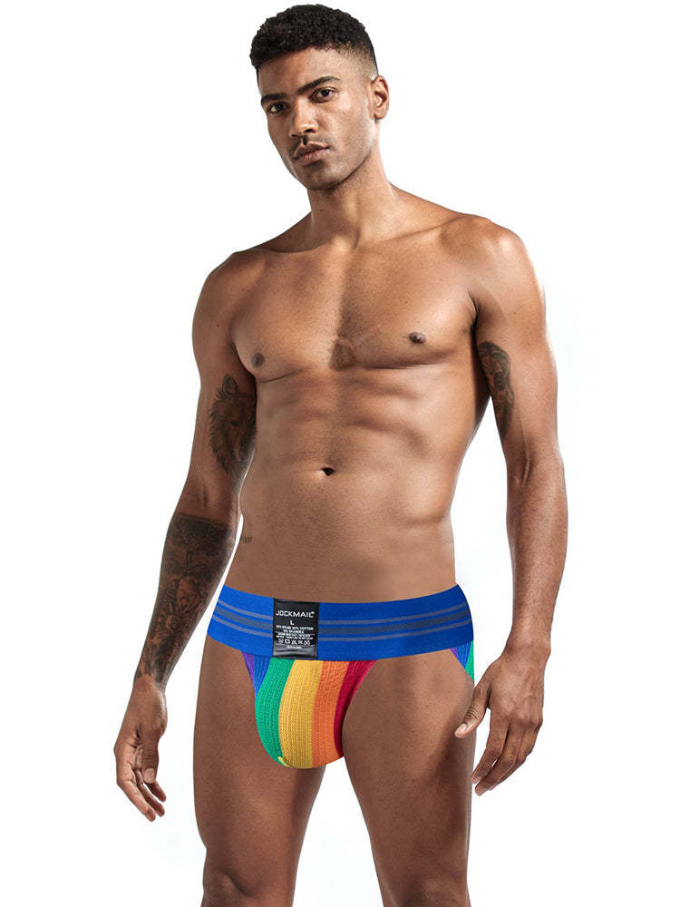 BLACKRISS™Men's Rainbow Stripes Pride Brief-Blackriss