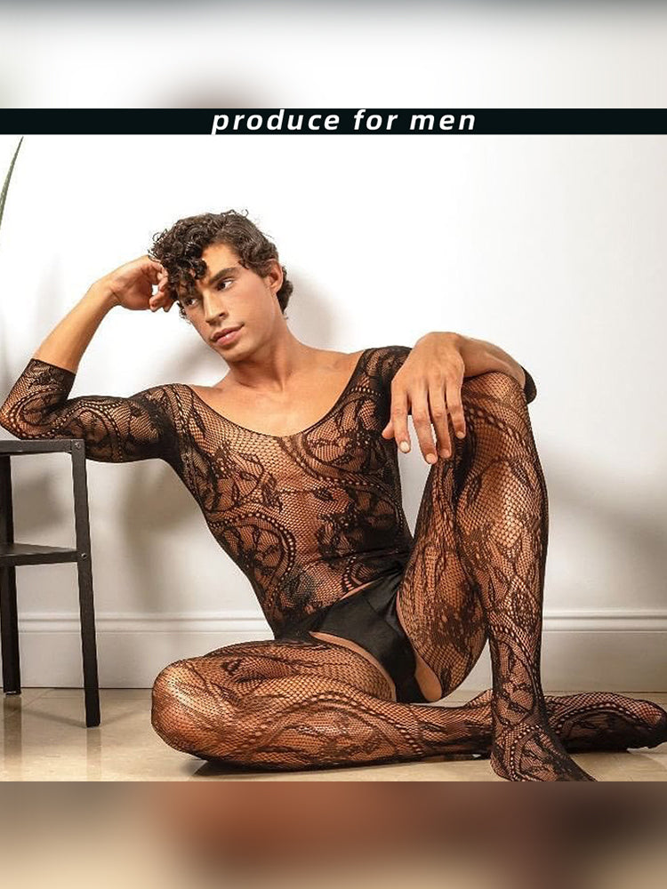 BLACKRISS™Vintage Men's Elastic Pantyhose Bodysuit-Blackriss