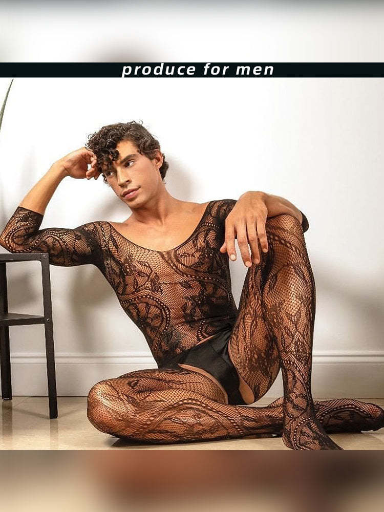 BLACKRISS™Vintage Men's Elastic Pantyhose Bodysuit-Blackriss