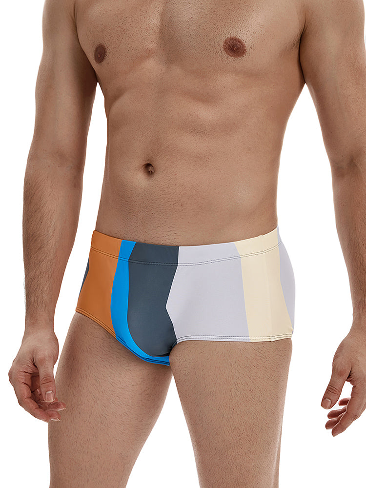 BLACKRISS™Men's Low Waist Swimming Trunks - Blue-Blackriss