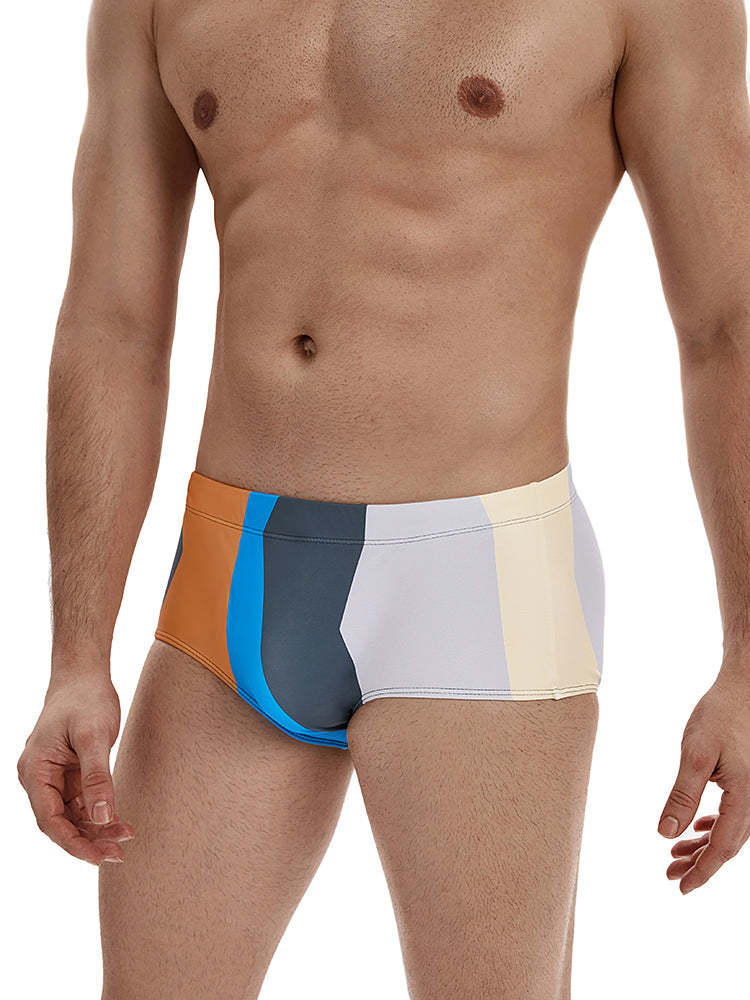 BLACKRISS™Men's Low Waist Swimming Trunks - Blue-Blackriss