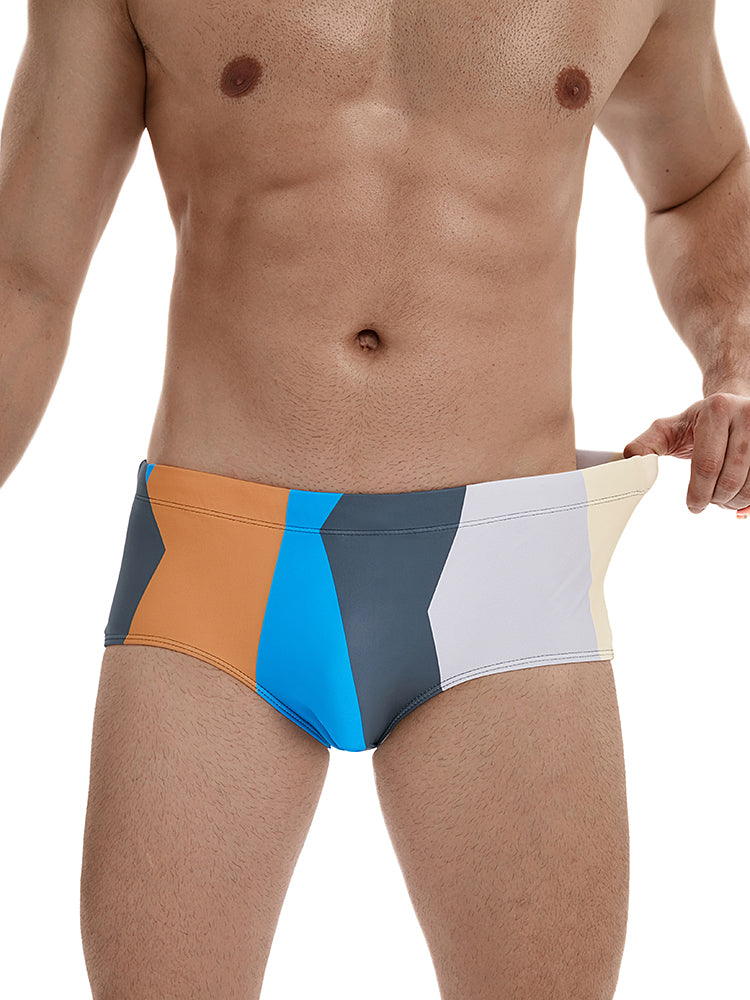 BLACKRISS™Men's Low Waist Swimming Trunks - Blue-Blackriss