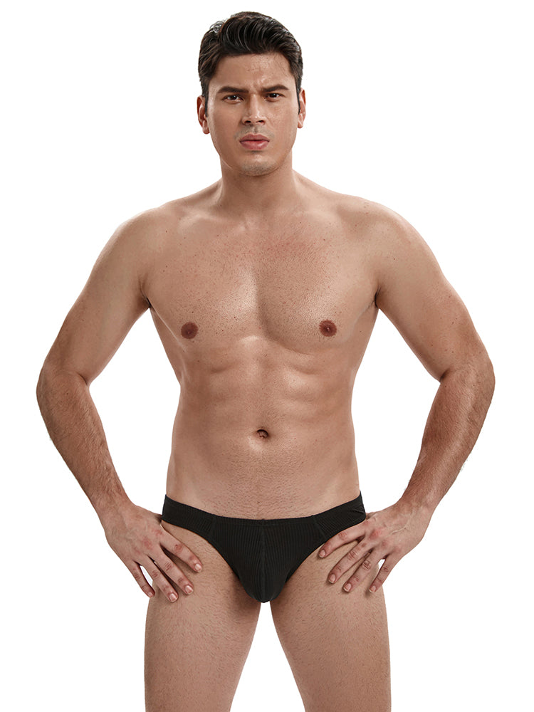 BLACKRISS™Men's Low Waist Bikini Underwear - Black-Blackriss