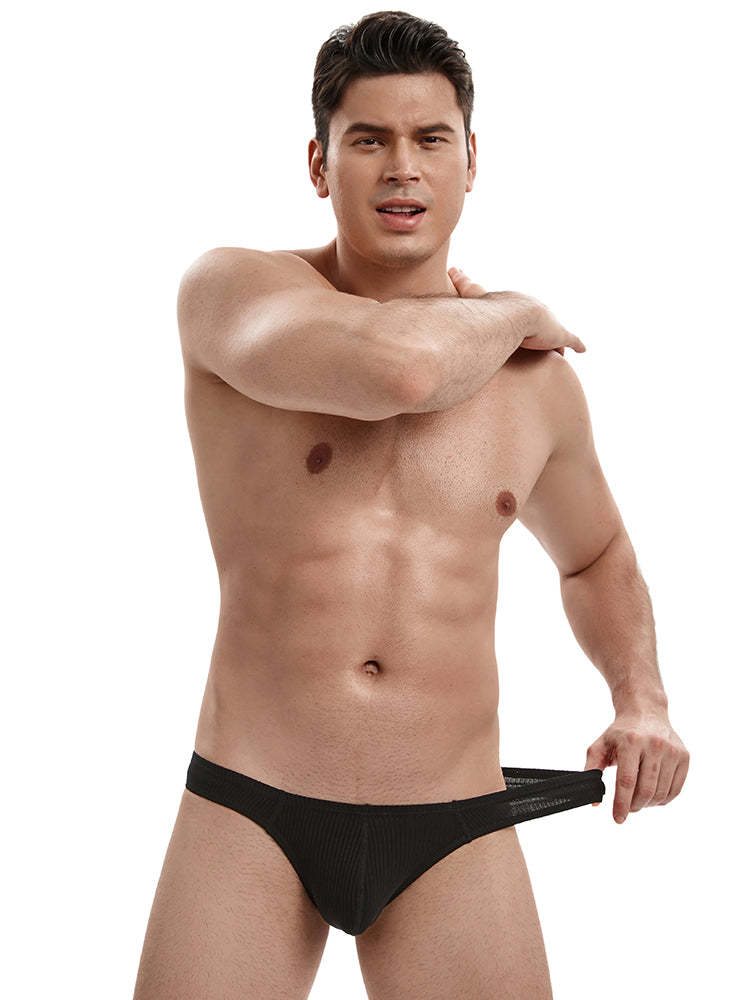 BLACKRISS™Men's Low Waist Bikini Underwear - Black-Blackriss
