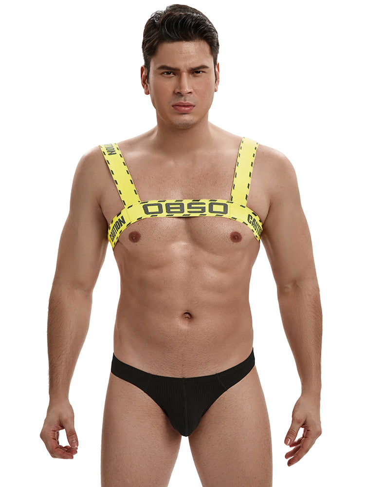 BLACKRISS™Men's Corset Elastic Sexy Chest Harness - Yellow-Blackriss