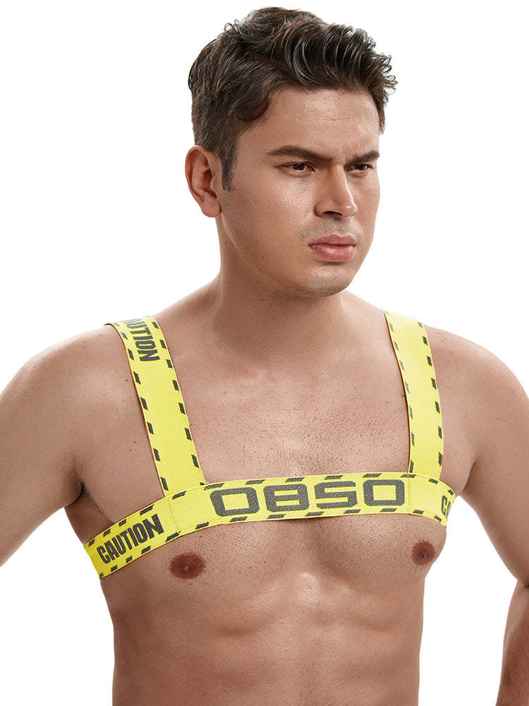 BLACKRISS™Men's Corset Elastic Sexy Chest Harness - Yellow-Blackriss