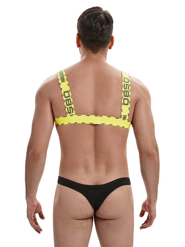 BLACKRISS™Men's Corset Elastic Sexy Chest Harness - Yellow-Blackriss