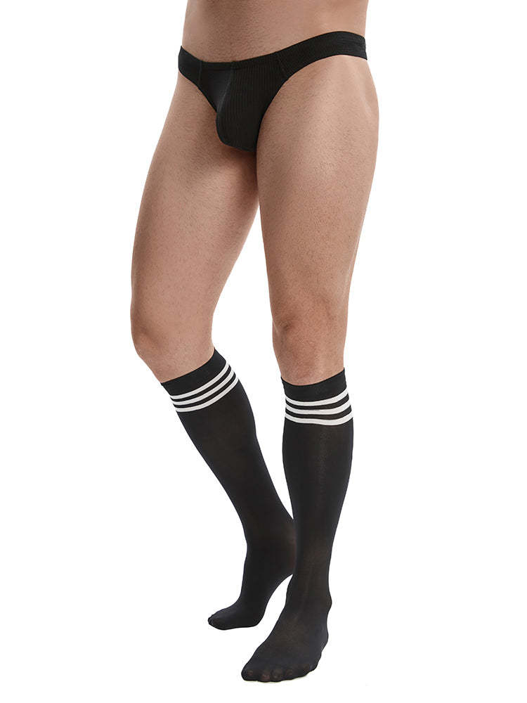 BLACKRISS™Men's Striped Stockings - Black-Blackriss