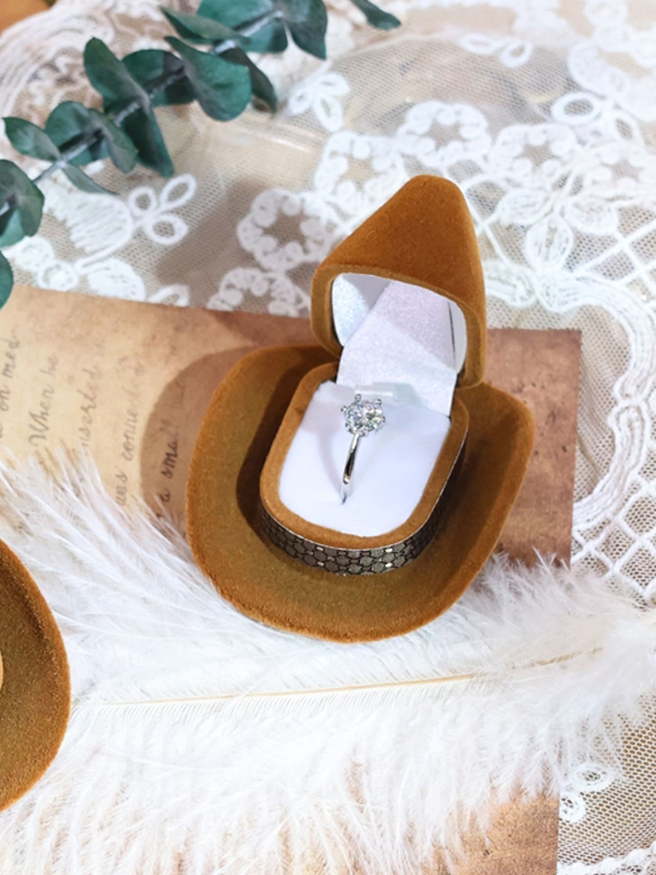 BLACKRISS™Cowboy/Cowgirl Hat jewellery gift/storage box-Blackriss