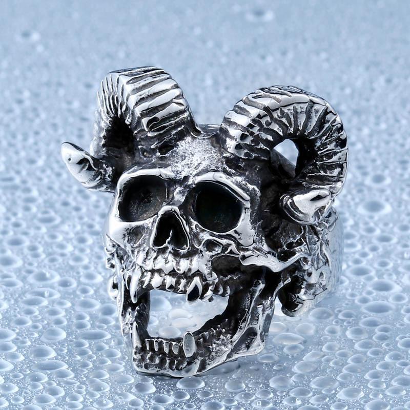 BLACKRISS™Satan Sheep Head Skull Ring-Blackriss